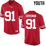 Youth Ohio State Buckeyes #91 Drue Chrisman Red Nike NCAA College Football Jersey February VLC3244LH
